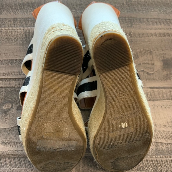 Chunky black white, chestnut colored wedges 7.5 - Picture 6 of 6